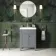 Bermuda Dove Grey Basin Vanity 600mm - Brushed Brass Accents