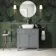 Bermuda Dove Grey Vanity with Curved Counter Top Basin 800mm - Brushed Brass Accents