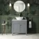 Bermuda Dove Grey Vanity with Marble Top & Oval Counter Top Basin 800mm - Brushed Brass Accents