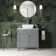 Bermuda Dove Grey Vanity with Marble Top & Curved Counter Top Basin 800mm - Brushed Brass Accents
