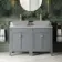 Bermuda Dove Grey Cabinet with Marble Top 1200mm Excludes Counter Top Basins - Brushed Brass Accents