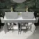 Bermuda Dove Grey Cabinet with Marble Top 1200mm Excludes Counter Top Basins - Brushed Brass Accents