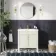 Bermuda Chalk White Basin Vanity 800mm - Brushed Brass Accents