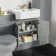 Monaco Dove Grey Traditional Basin Vanity and Back To Wall Unit 1200mm (Excludes Pan & Cistern) - Brushed Brass Accents