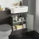 Monaco Graphite Grey Traditional Basin Vanity and Back To Wall Unit 1200mm (Excludes Pan & Cistern) - Brushed Brass Accents