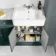 Monaco Midnight Green Combination Vanity Basin with Marble Top and Seattle Toilet 1500mm