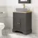 Lucia Graphite Grey Cabinet with Oak Effect Top 640mm (Excludes Counter Top Basin) - Brushed Brass Accents