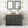Lucia Graphite Grey Double Vanity with Oak Effect Top & Round Counter Top Basin 1200mm - Brushed Brass Accents