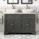 Lucia Graphite Grey Double Vanity with Marble Top & Curved Counter Top Basin 1200mm - Brushed Brass Accents