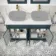 Lucia Inky Blue Cabinet with Marble Top 1200mm (Excludes Counter Top Basins) - Brushed Brass Accents