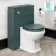 Bermuda Traditional Midnight Green Slimline Back To Wall Unit and Hudson Toilet with Wooden Seat