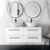 Elba Gloss White Double Wall Hung Drawer Vanity with Marble Top & Oval Basin 1200mm - Black Accents