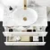 Elba Gloss White Wall Hung Drawer Vanity with Marble Top & Oval Counter Top Basin 800mm - Brushed Brass Accents