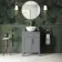 Bermuda Dove Grey Vanity with Round Counter Top Basin 600mm - Brass Knurled Handles