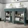 Bermuda Midnight Green Vanity with Marble Top & Oval Counter Top Basin 1200mm - Brass Knurled Handles
