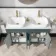 Bermuda Midnight Green Vanity with Marble Top & Curved Counter Top Basin 1200mm - Brass Knurled Handles