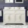 Lucia Chalk White Double Vanity with Marble Top & Undermount Basins 1200mm - Brass Knurled Handles