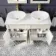 Lucia Chalk White Double Vanity with Marble Top & Oval Counter Top Basin 1200mm - Brass Knurled Handles