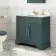 Lucia Midnight Green Vanity with Marble Top & Undermount Basin 830mm - Brass Knurled Handles