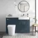 Harper Navy Blue Combination Vanity Basin and Tucson Toilet 1200mm - Right Handed