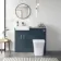 Harper Navy Blue Combination Vanity Basin with Marble Top & Houston Toilet 1000mm