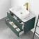 Corsica Midnight Green Wall Hung Drawer Vanity with Marble Top & Marin Basin 800mm