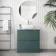 Corsica Midnight Green Vanity Drawer with Marble Top & Curved Counter Top Basin 800mm