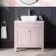 Bermuda Cashmere Pink Vanity with Marble Top & Curved Counter Top Basin 800mm