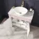 Bermuda Cashmere Pink Vanity with Marble Top & Oval Counter Top Basin 800mm - Brushed Brass Accents