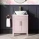 Bermuda Cashmere Pink Vanity with Marble Top & Oval Counter Top Basin 600mm - Brass Knurled Handles