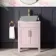 Bermuda Cashmere Pink Cabinet with Marble Top 600mm (Excludes Counter Top Basin) - Brass Knurled Handles