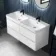 Corsica Gloss White Wall Hung Double Basin Drawer Vanity 1200mm