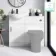 Quartz Gloss White Basin Vanity and Back To Wall Toilet Unit 950mm (Excludes Toilet) - Black Accents