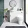 Quartz Gloss White Combination Vanity Basin and Denver Toilet 950mm - Black Accents
