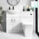 Quartz Gloss White Combination Vanity Basin and Houston Toilet 1050mm - Black Accents