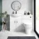 Quartz Gloss White Combination Vanity Basin and Denver Toilet 1150mm - Black Accents