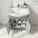 Capri Fog Grey Vanity with Semi Recessed Basin 650mm - Chrome Handles