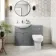 Capri Fog Grey Combination Vanity Basin and Denver Toilet 1150mm - Chrome Handles