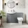 Capri Fog Grey Combination Vanity Basin and Denver Toilet 1350mm - Chrome Handles