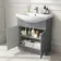 Capri Fog Grey Combination Vanity Basin and Denver Toilet 1350mm - Chrome Handles