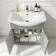 Capri Fog Grey Combination Vanity Basin and Denver Toilet 1350mm - Chrome Handles