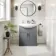 Capri Fog Grey Vanity with Semi Recessed Basin 750mm - Traditional Handles