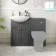 Capri Slate Grey Basin Vanity and Back To Wall Unit 1050mm (Excludes Toilet) - Chrome Handles