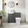 Capri Slate Grey Combination Vanity Basin and Houston Toilet 1050mm - Chrome Handles
