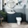Capri Navy Blue Combination Vanity Basin and Denver Toilet 1150mm - Chrome Handles