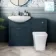 Capri Navy Blue Combination Vanity Basin and Houston Toilet 1150mm - Chrome Handles