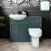 Capri Mystic Green Combination Vanity Basin and Denver Toilet 1050mm - Chrome Handles