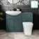 Capri Mystic Green Combination Vanity Basin and Houston Toilet 1150mm - Chrome Handles