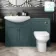 Capri Mystic Green Combination Vanity Basin and Denver Toilet 1350mm - Chrome Handles