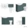 Capri Mystic Green Combination Vanity Basin and Denver Toilet 1350mm - Chrome Handles